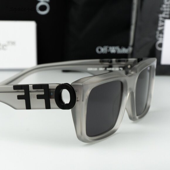 Off-White Men Sunglasses Grey Crystal Square OERI125 HAYS 0907 NEW AUTHENTIC - Picture 4 of 13
